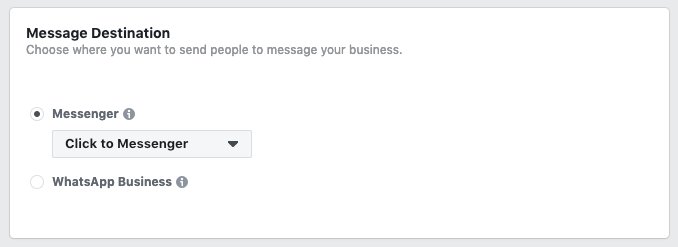 Chiến dịch tiếp thị Facebook Click To Messenger - Cấu hình bộ quảng cáo