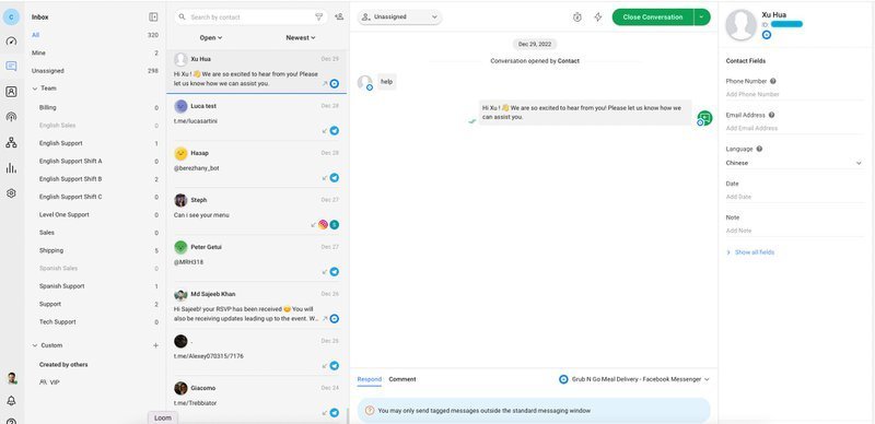 Aproveite uma plataforma como respond.io para monitorar conversa ao vivo em tempo real