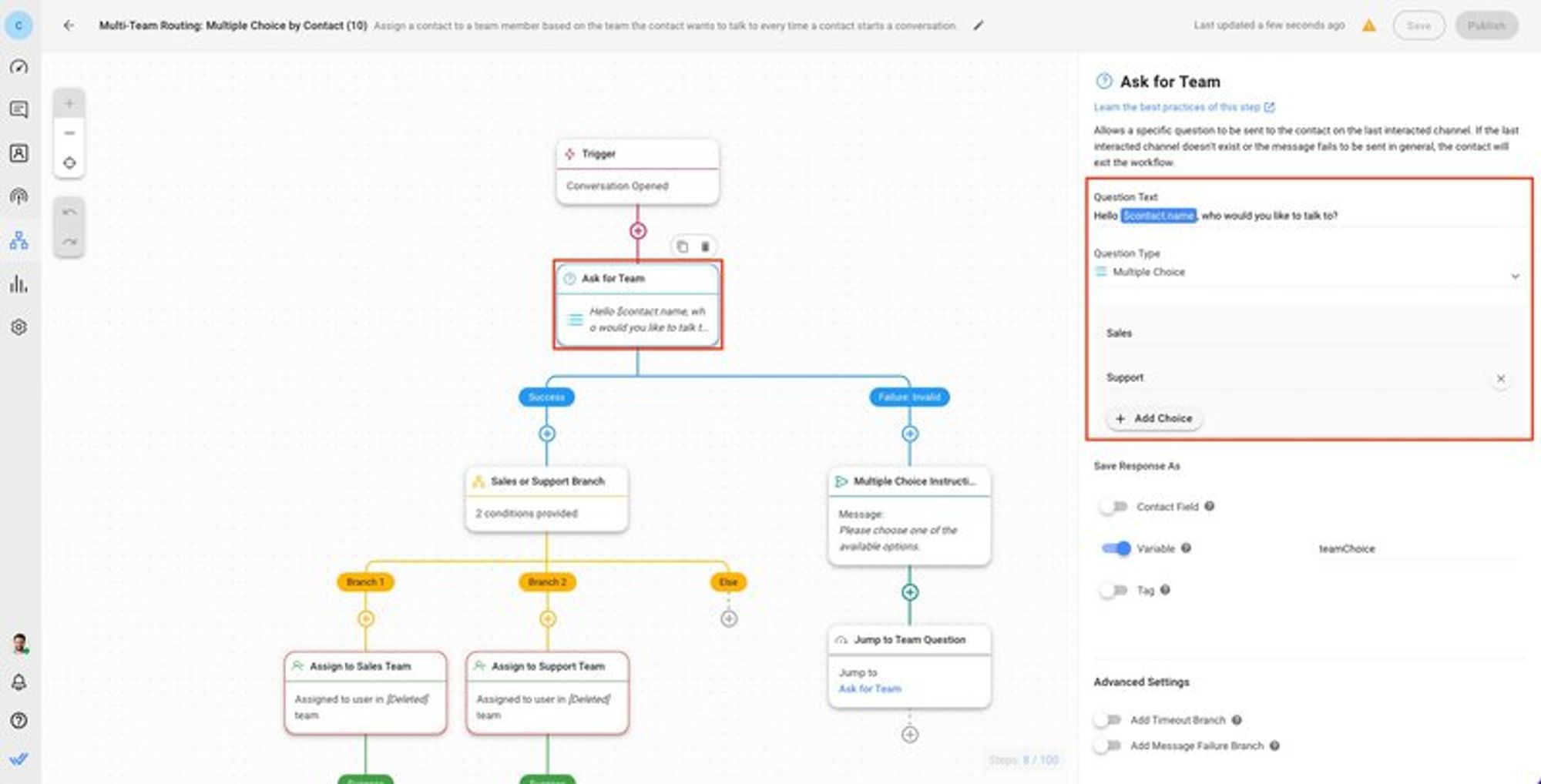 Vendas Conversacionais: Direcione as conversas dos clientes com base em seus objetivos relacionados às vendas.