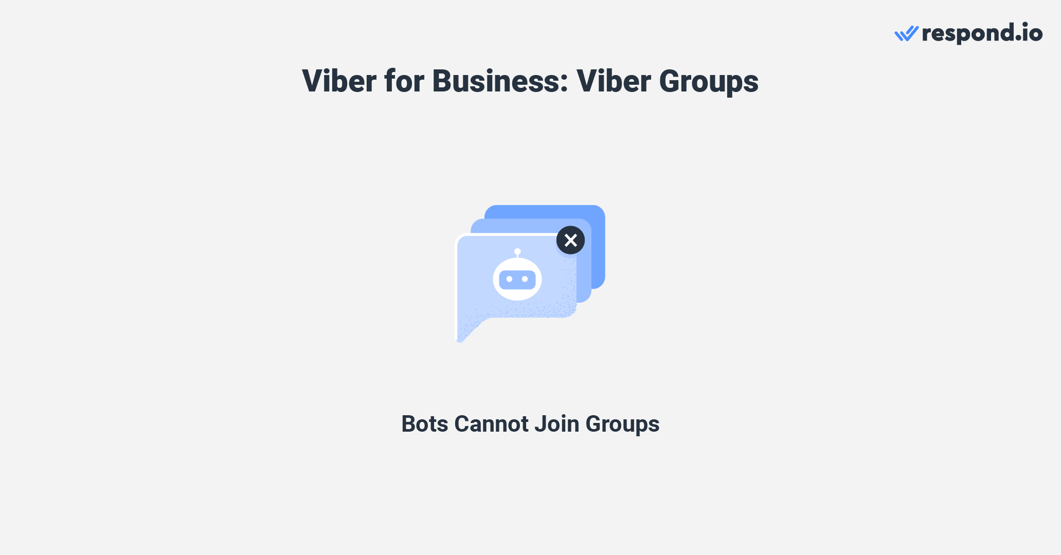 Image with icon showing that Viber Bots Cannot Join Group Chats